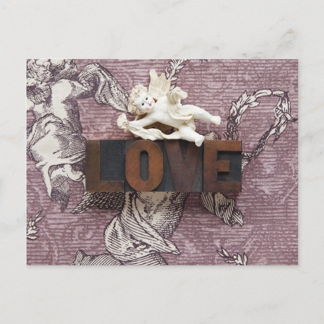 cupid love word postcard (Front)