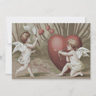 Cupid Net Heart Bow Arrow Wedding Invitation