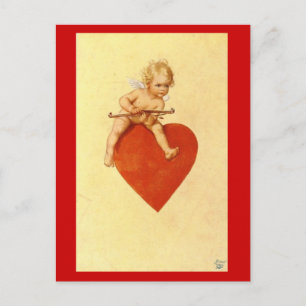Cupid on a Heart - Postcard