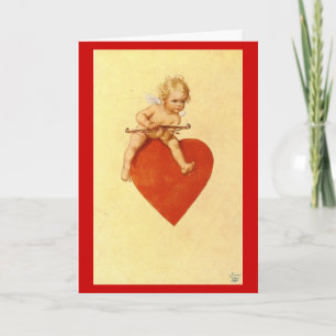 Cupid on a Heart Valentine Card
