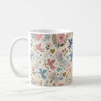 Cupid pattern coffee mug