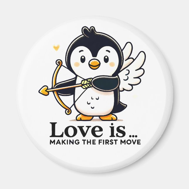 Cupid Penguin Magnet (Front)