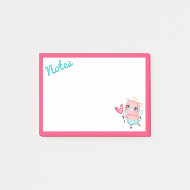 Cupid Pig Post-It Notes (Front)