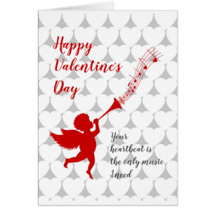 Cupid playing music on Valentine's Day