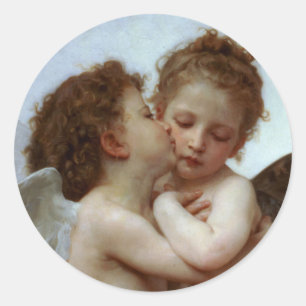 Cupid & Psyche as Children Classic Round Sticker