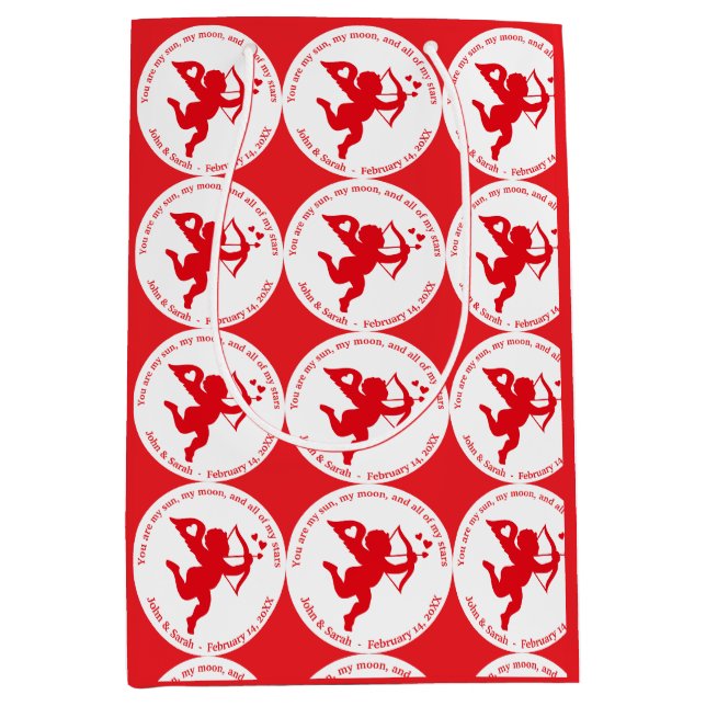 CUPID RED LOVE VALENTINE`S DAY MEDIUM GIFT BAG (Front)
