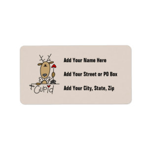 Cupid Reindeer Christmas Tshirts and Gifts Label