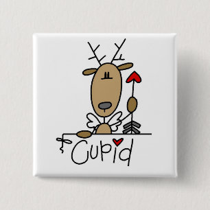 Cupid Reindeer Tshirts and Gifts 15 Cm Square Badge