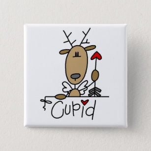 Cupid Reindeer Tshirts and Gifts 15 Cm Square Badge