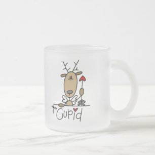 Cupid Reindeer Tshirts and Gifts Frosted Glass Coffee Mug