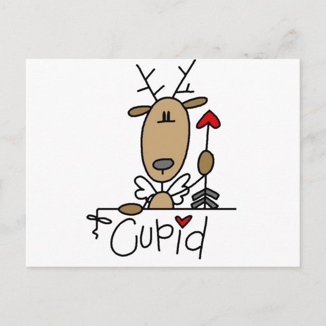 Cupid Reindeer Tshirts and Gifts Postcard (Front)