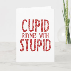 Cupid Rhymes With Stupid Holiday Card