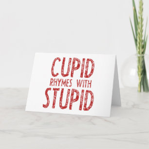 Cupid Rhymes With Stupid Holiday Card