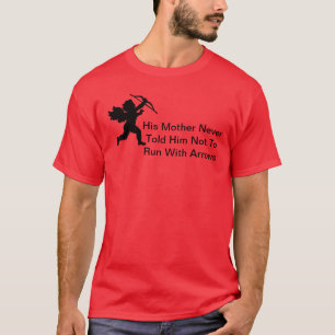 Cupid Runs With Arrows Funny Valentine T-shirt