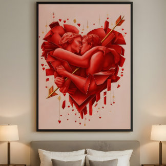 Cupid’s Capture - Modern Romantic Abstract Art Poster