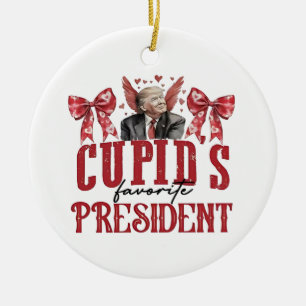 Cupid’s Favourite President Valentine Trump Ceramic Tree Decoration