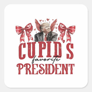 Cupid’s Favourite President Valentine Trump Square Sticker