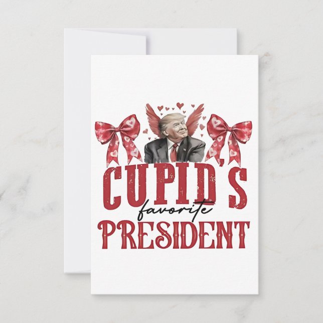 Cupid’s Favourite President Valentine Trump  Thank You Card (Front)