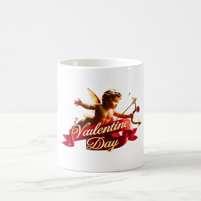"Cupid’s Flight: A Valentine’s Day Elegance" Coffee Mug (Center)