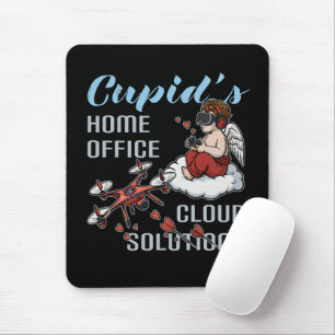 Cupid’s Home Office, Drone Valentine’s Day Mouse Mat