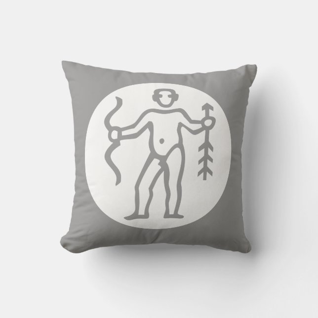 CUPID/ sagittarius HOROCOPE on GREY pillow (Front)