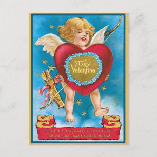 Cupid Shot Straight to My Heart Vintage Postcard