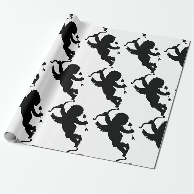 CUPID SILHOUETTE Valentine's Day  Wrapping Paper (Unrolled)