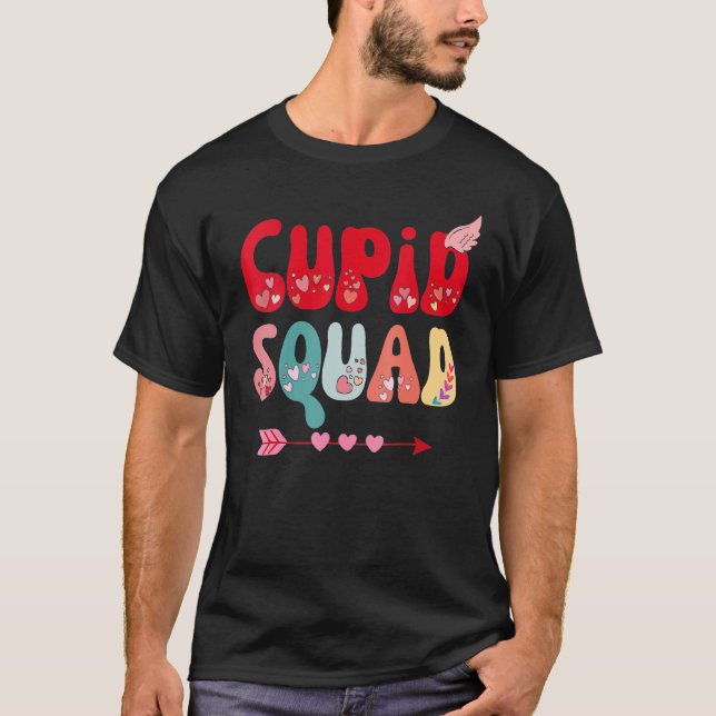 Cupid Squad Hearts Funny Valentine's Day Gifts Wom T-Shirt (Front)