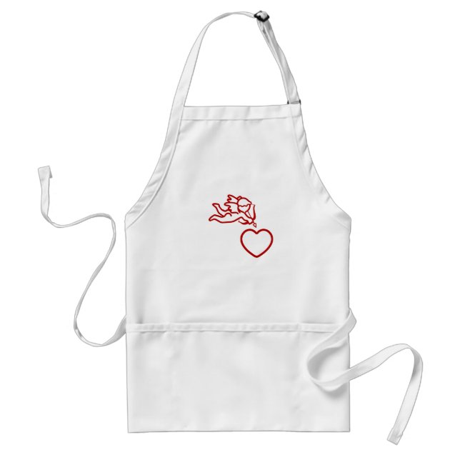 Cupid Strikes custom apron – choose style, colour (Front)