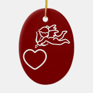 Cupid Strikes custom double-sided ornament