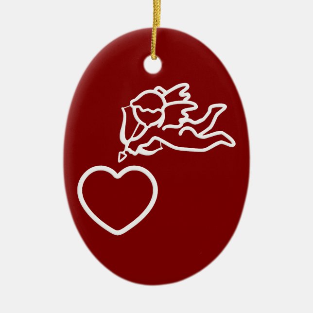 Cupid Strikes custom double-sided ornament (Front)