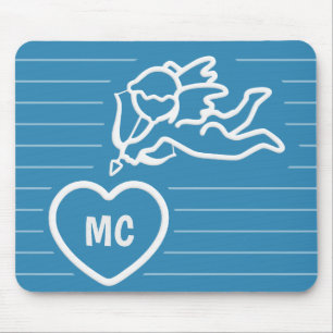 Cupid Strikes custom monogram mousepad