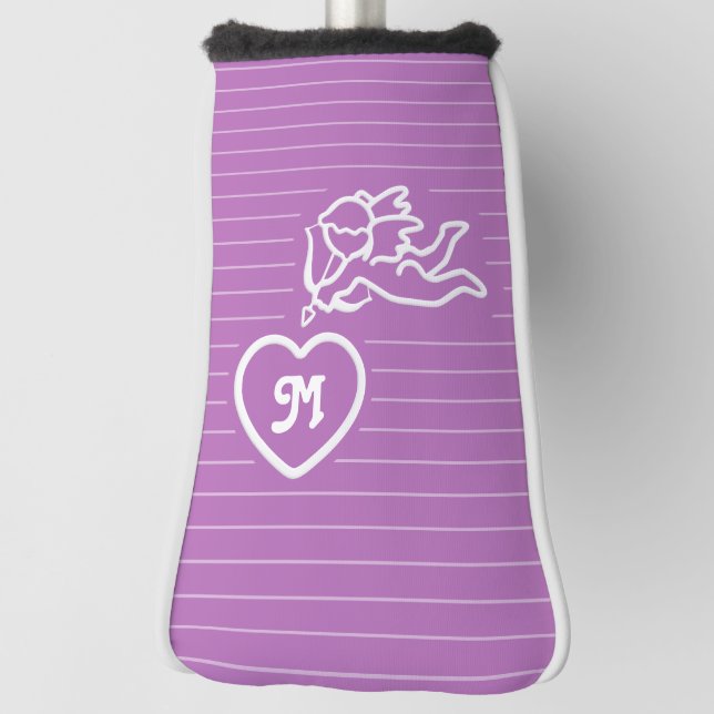 Cupid Strikes custom monogram putter Golf Head Cover (Rotate 90)