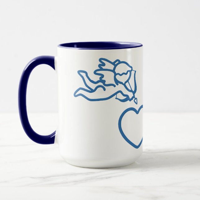 Cupid Strikes custom mug – choose style, color (Left)