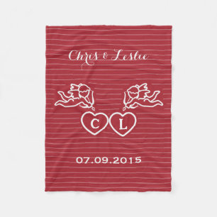 CUPID STRIKES custom text & color fleece blanket