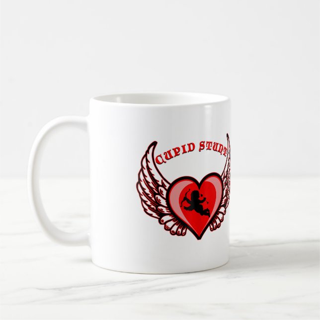 Cupid Stunt Offensive Valentines Day Coffee Mug (Left)