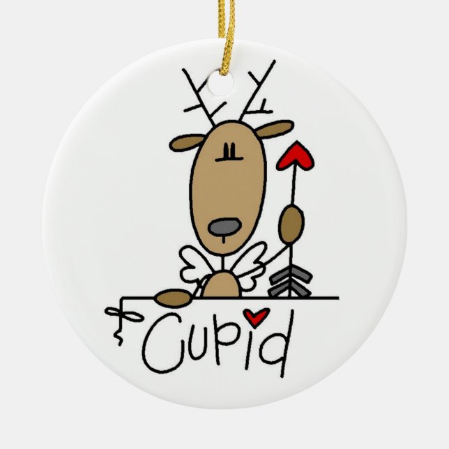 Cupid the Reindeer Christmas Keepsake Ornament (Front)