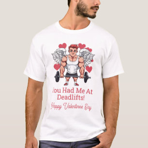 Cupid Valentine's Day Gym Fitness Barbell Coach  T-Shirt