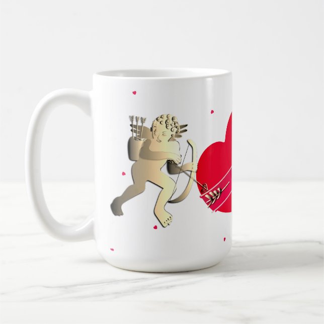 Cupid Valentine's Hearts Mug (Left)