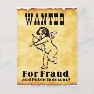 Cupid Wanted Poster Postcard