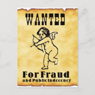 Cupid Wanted Poster Postcard