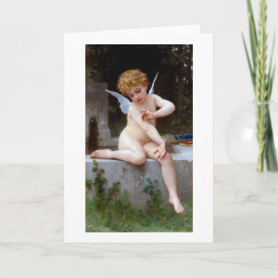 Cupid with a Butterfly, Bouguereau Card