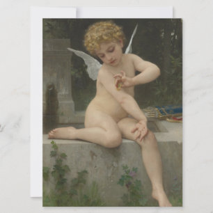 Cupid With a Butterfly (by Bouguereau) Card