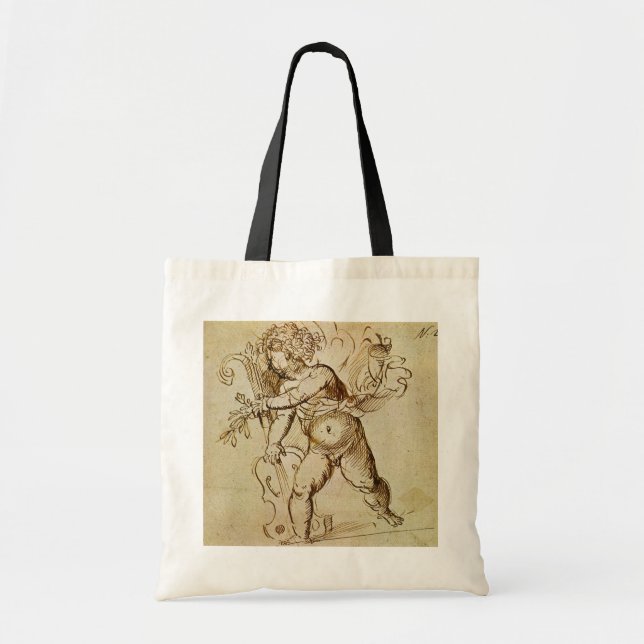 Cupid with a Violin by Domenico Campagnola Tote Bag (Front)