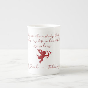 CUPID You are the melody that makes my VALENTINE  Bone China Mug