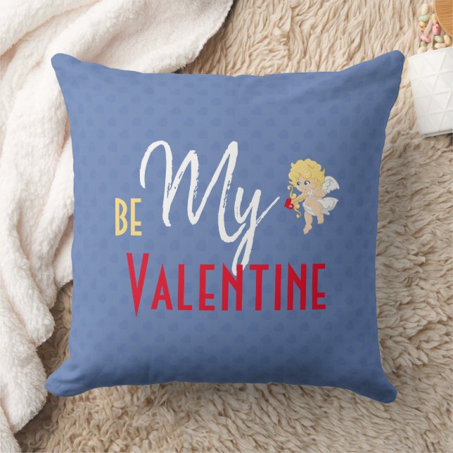 Cupid's Arrow Be My Valentine Hearts Personalised Cushion (Blanket)
