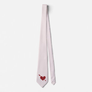 Cupid's Arrow in Heart Light Pink  Tie