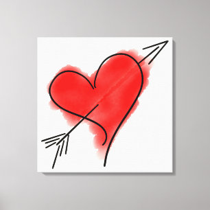 CUPID'S ARROW Stretched Canvas Print