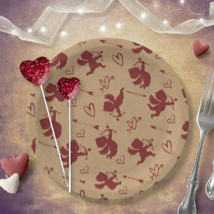 Cupids Arrows and Hearts ID630 Paper Plate