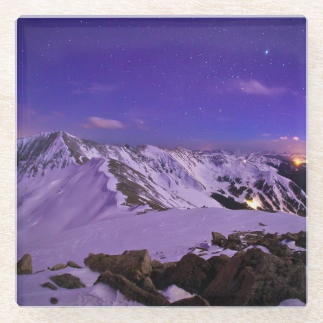 Cupid's Celestial View Glass Coaster (Front)